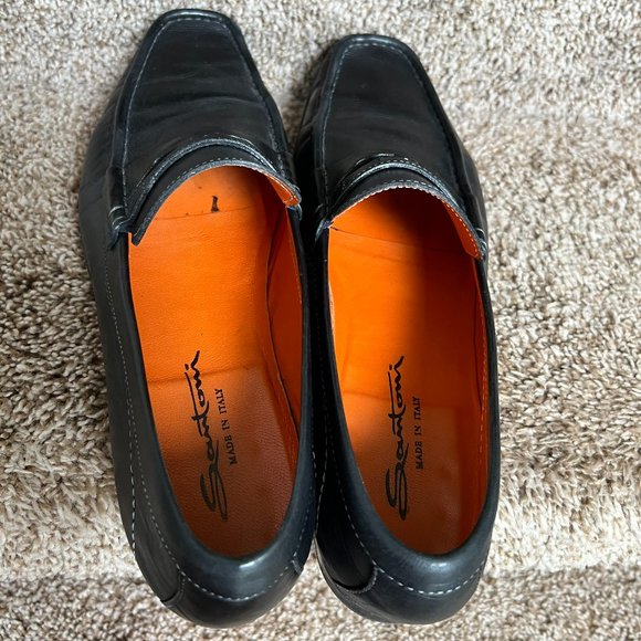 Santoni Men\'s Black Leather Casual Loafers Shoes Loafers main image 11